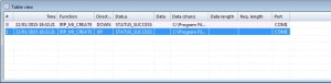 RS232 Analyzer - Vista tabella