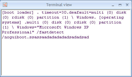RS232 Port Monitor - Vista de terminal