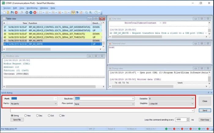 read binary data from serial port controller