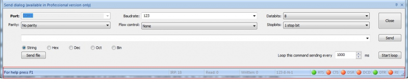 serial port details to test COM port